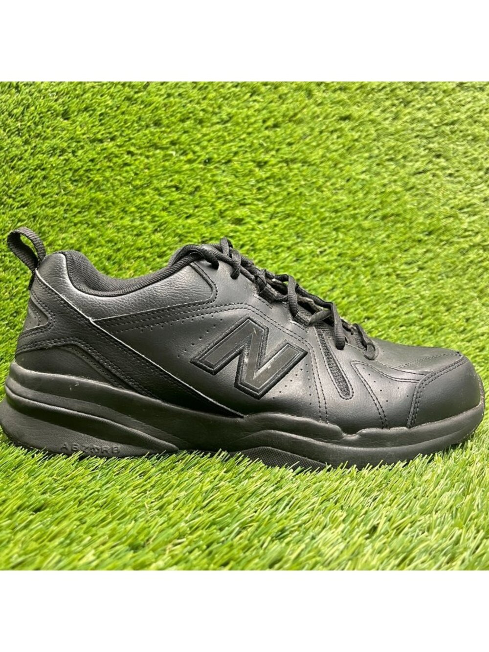New Balance 608 V5 Mens Size 10 4E Triple Black Athletic Leather Shoes Sneakers